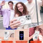 Mtyseeit Brand Clear iPhone 15 Case with Magnetic Stand Compatible with Mag-Safe Shockproof Phone Case - Image 3